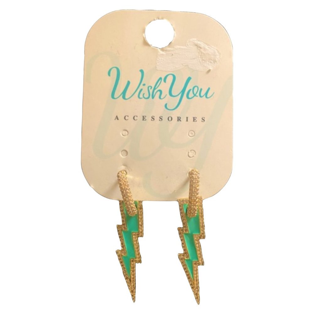 New two tone gold and green Earrings